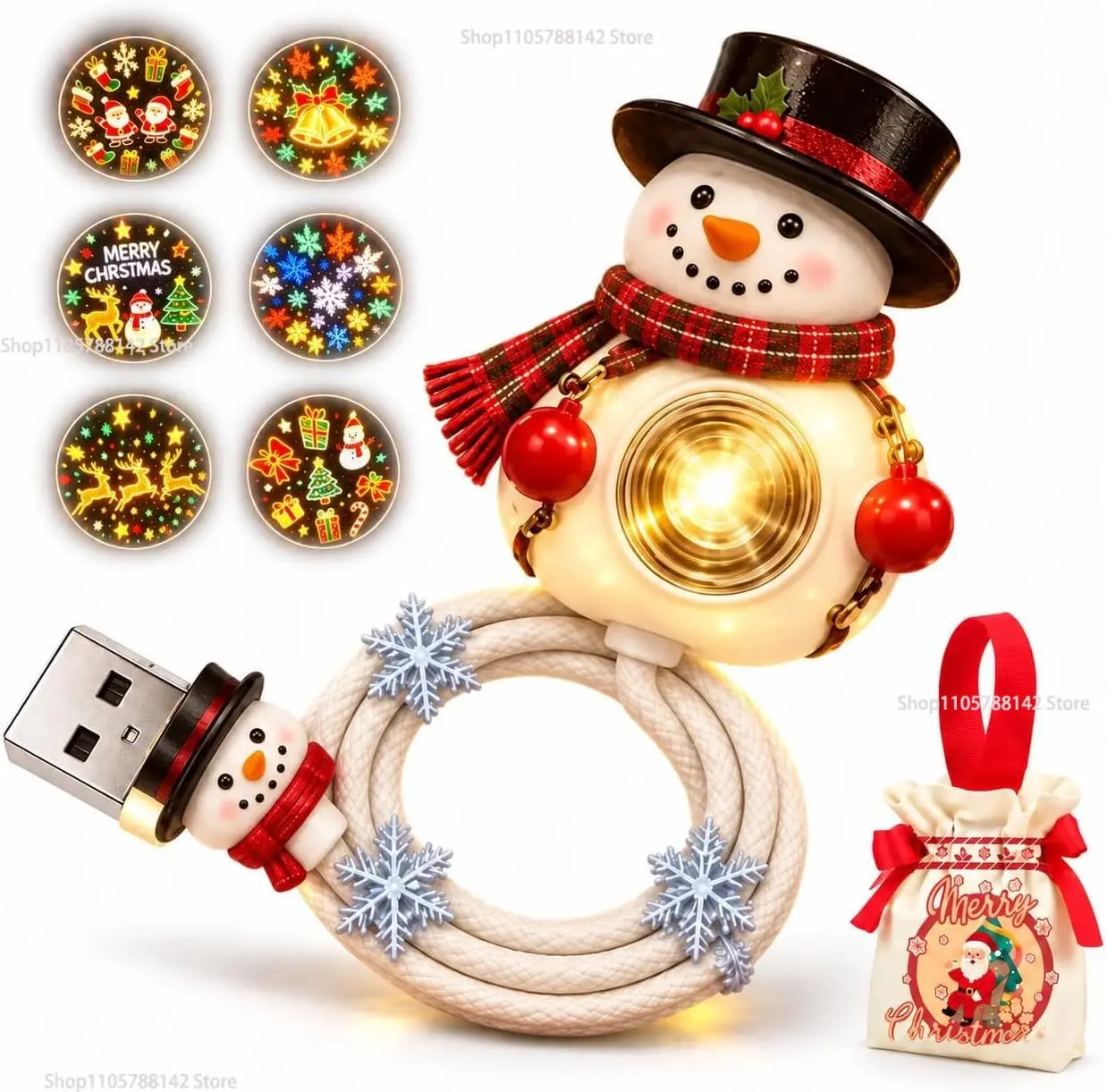 Christmas Snowman USB Christmas Projector Light,Adjustable Angle Wall Ceiling Christmas Festive Home Indoor Room Decor
