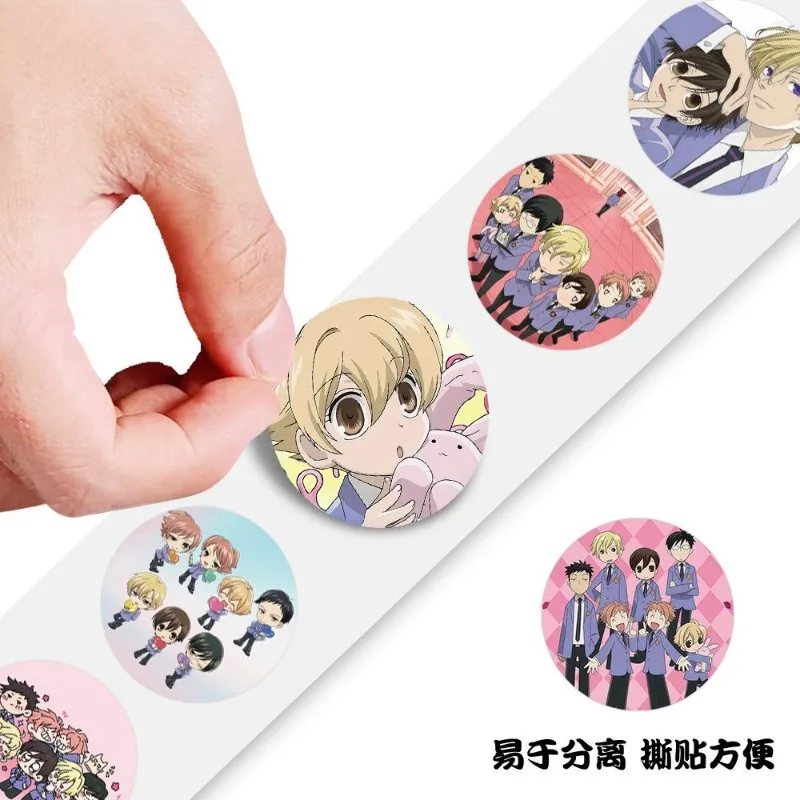 500pcs New Ouran High School Host Club Roll Stickers Anime Round Stickers DIY Notebook Water Bottle Decorative Stickers view 5