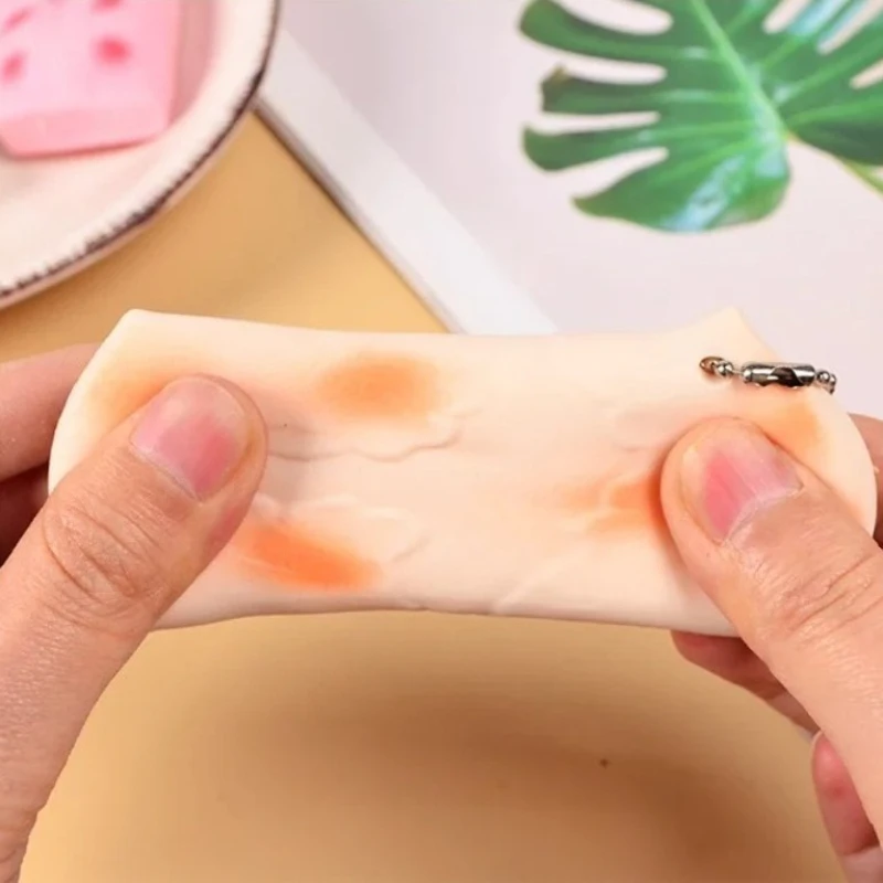 Simulated Squishy Rice Cake Squeeze Toy Lovely New Year Cake Soft Fidget Toys Cute Fast Rebound Decompression Toy Birthday Gift