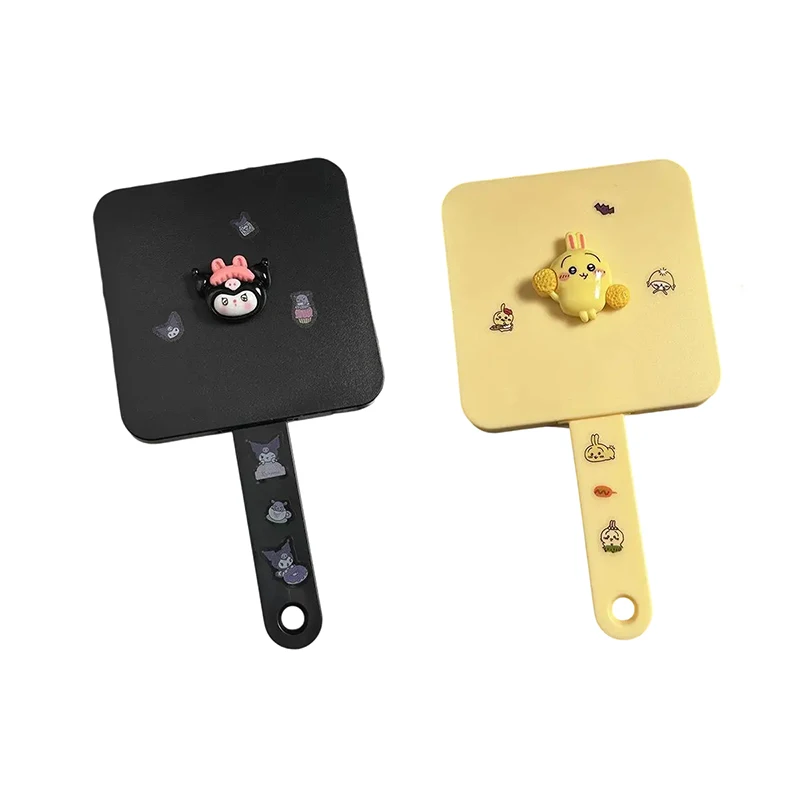 Sanrio kuromi espelho & pente bonito dos desenhos animados pente de cabelo estilo de cabelo com espelho anime portátil viagem pequeno pente ferramentas presente das meninas