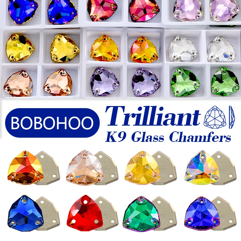 BOBOHOO AAAAA Fat Trilliant K9 Glas-Applikationssteine, Kristall AB, flache Rückseite, zum Aufnähen, für Kleidung, Taschen – Detail 1