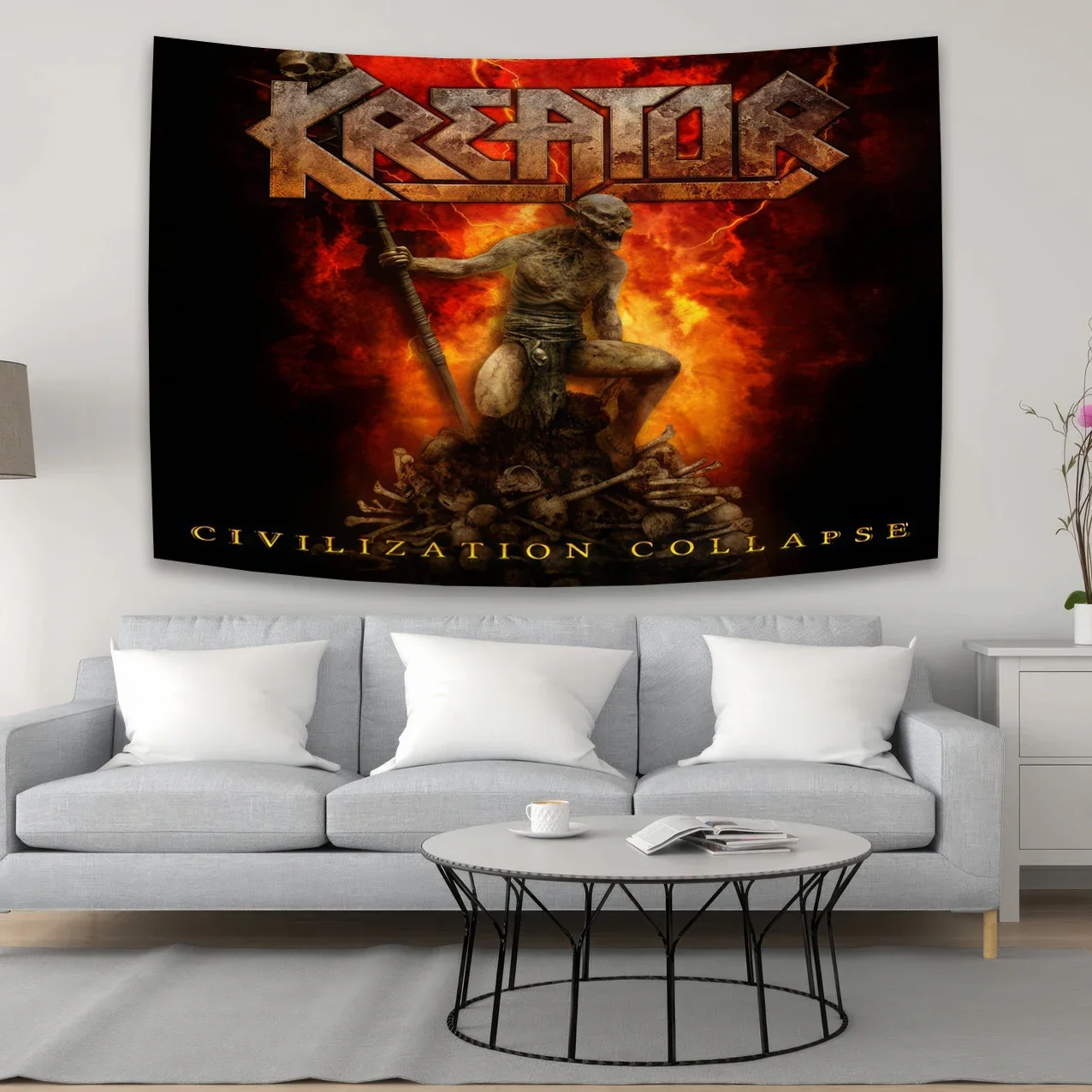 

Kreators Rock Band Tapestry Decorate The Room Banners Sofa Blanket Music Flag