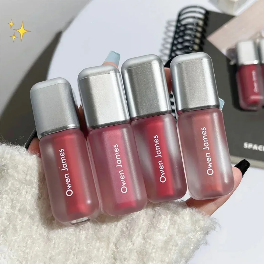 ลิปสติก 6 สี สีพีชชมพู ลิปกลอสเนื้อแมทกำมะหยี่ ติดทนนาน กันน้ำ สำหรับผู้หญิง ลิปทินท์เซ็กซี่ เครื่องสำอางเกาหลี