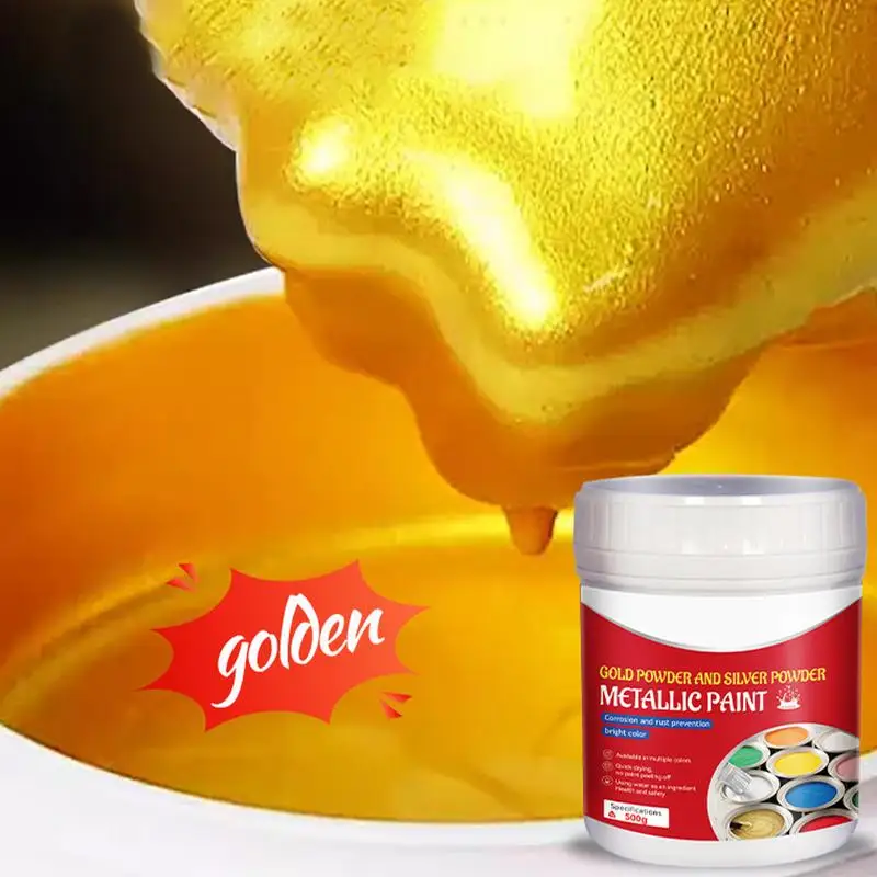 Gold Paint 500ml Gold Paint For Handicrafts Gold Wood Paint Gold Woodcraft Paint Liquid Gold Paint For Art Painting Handicrafts