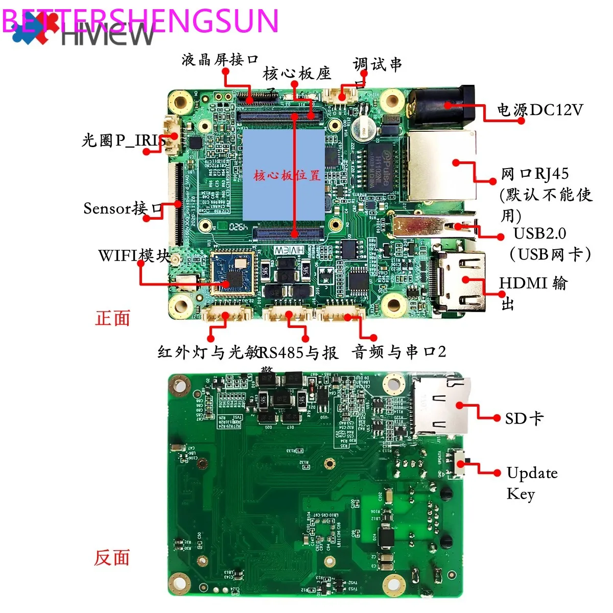 Development Board Hi3559v200 Chip 0.4Tops 4K Image Quality