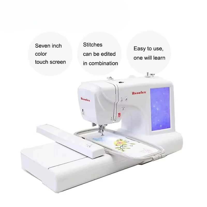 Rosatex ES5 Household Computerized Embroidery Machine Support Custom Pattern Input Sewing Machine