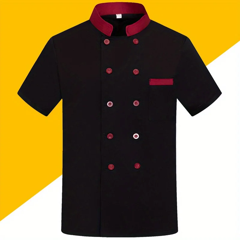 Giacca da cuoco unisex Giacca da cuoco a maniche corte da uomo Ristorante Cucina Uniforme morbida Ristorante Hotel Abiti da cucina Catering Chef