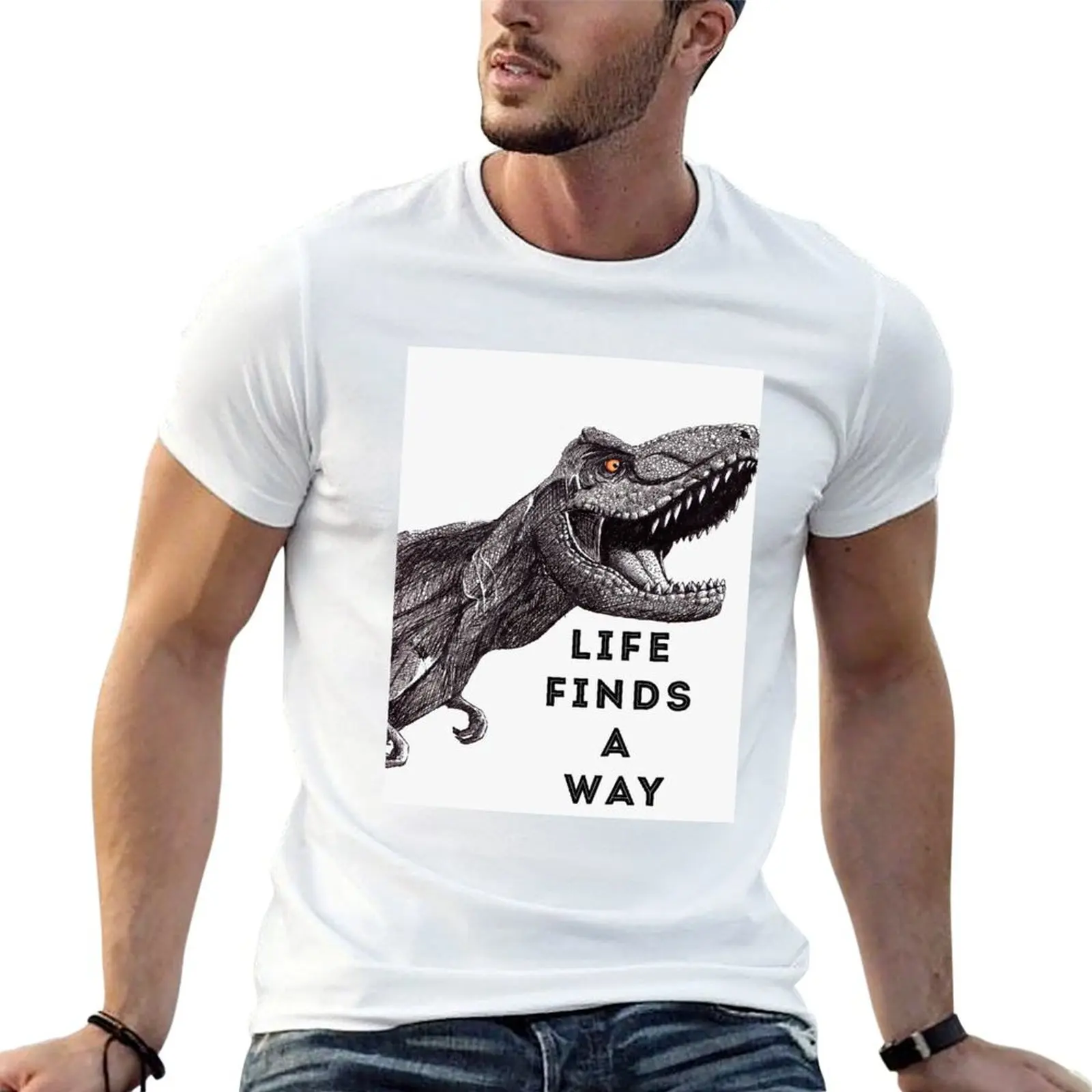 Tyrannosaurus Rex: Life Finds A Way T-Shirt Festive Simple T-Shirt