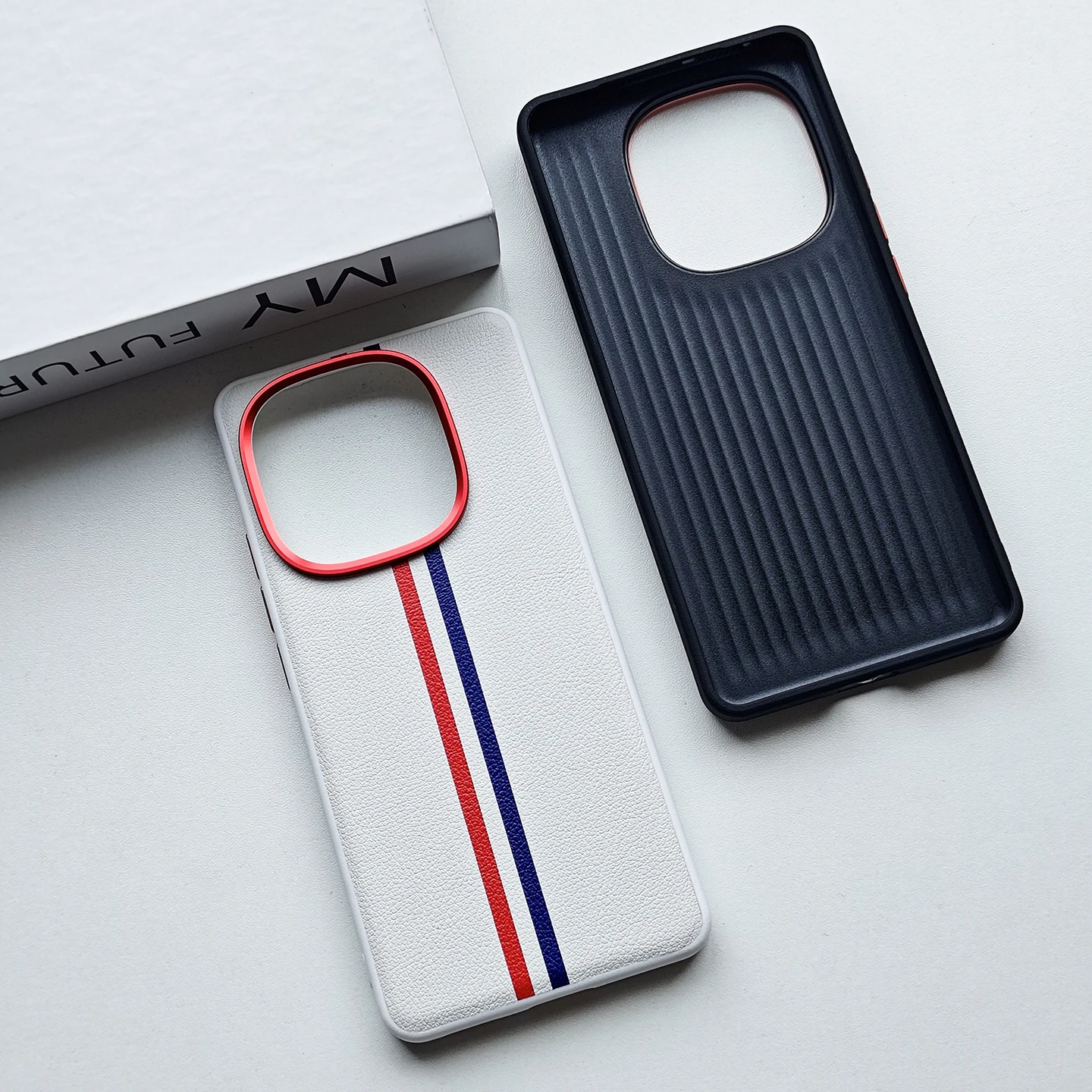 Funda de teléfono a rayas de tres colores para Vivo iQOO Z10 Turbo Pro Y300 GT, funda resistente a prueba de golpes de cuero PU de lujo a la moda para iQOO 13