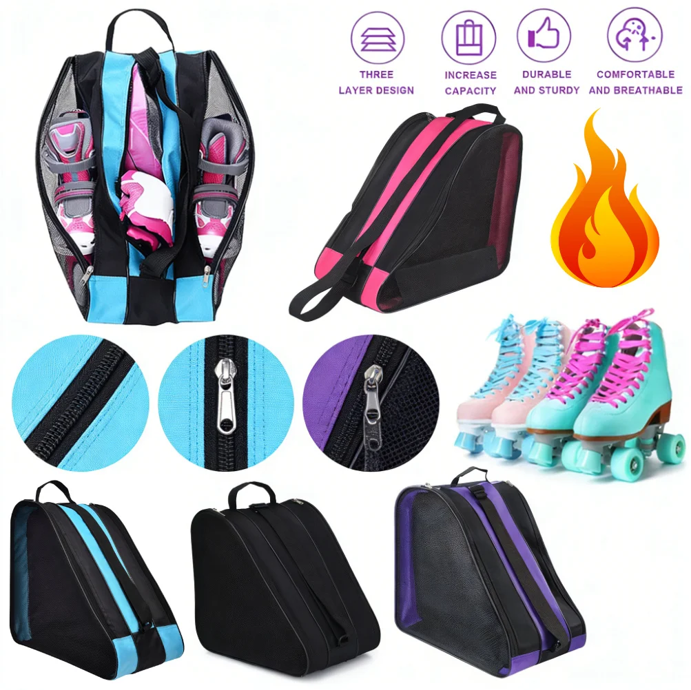 

Сумка для роликовых коньков и лыжных ботинок с регулируемым ремнем, многофункциональная сумка для хранения лыж и роликовых коньков, аксессуары для роликовых коньков