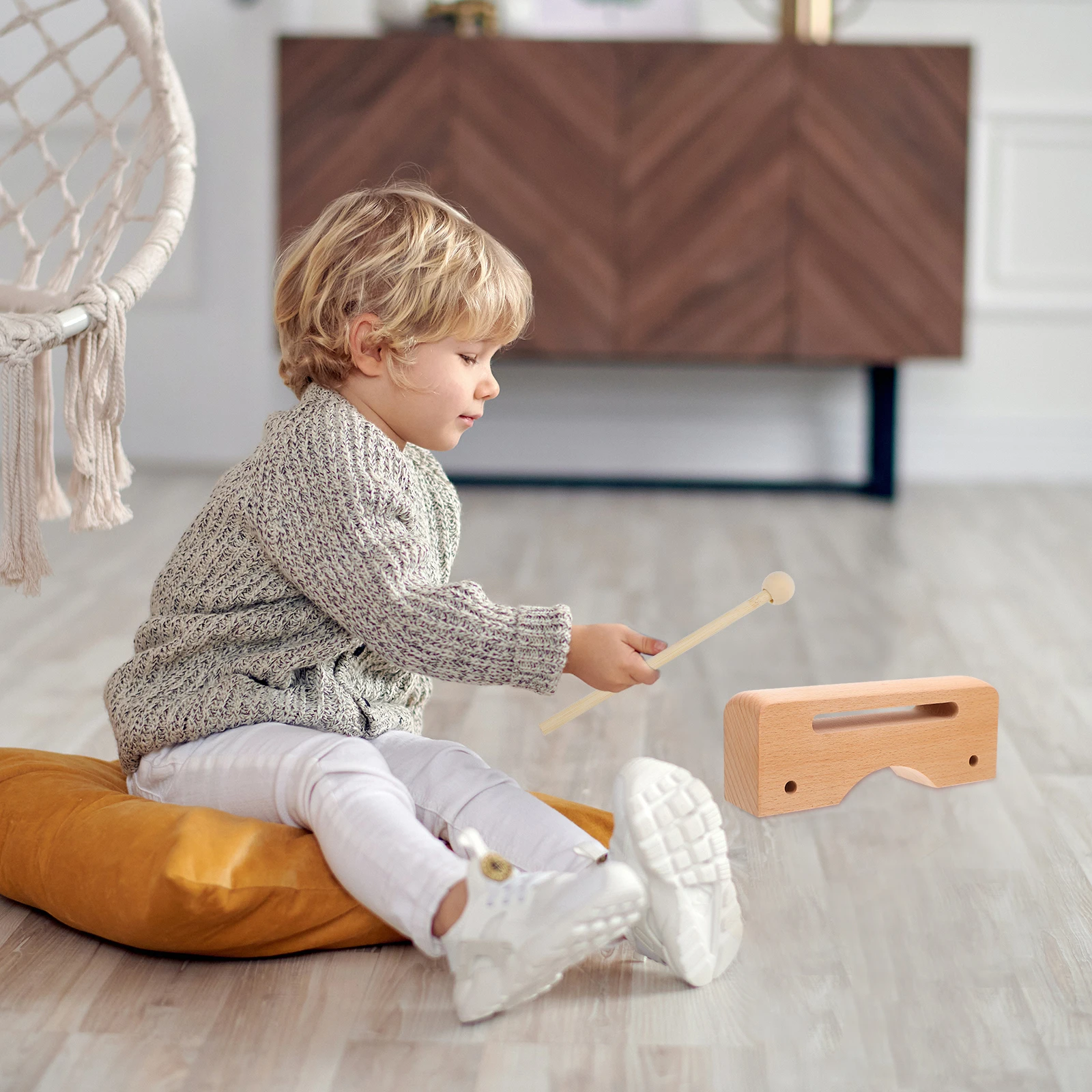 

Wooden Music Rhythm Block Percussion Tool Compact Size Children Music Toy Creative Learning Instrument