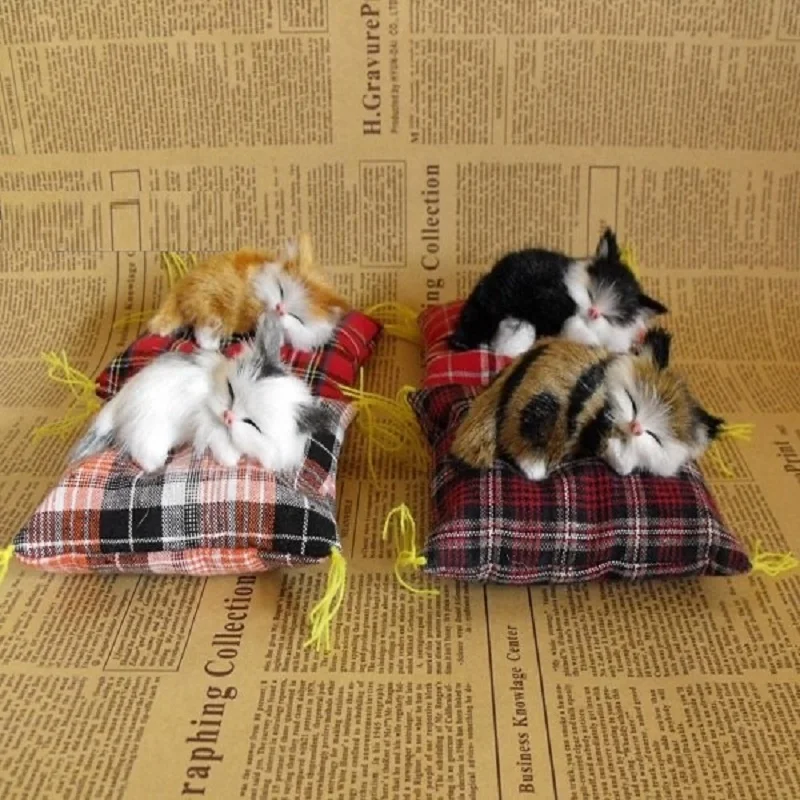 Cute Soft Stuffed Kitten Model Simulation Cat Plush Toys Fake Cat Realist Animals for Birthday Valentine's Day Gift