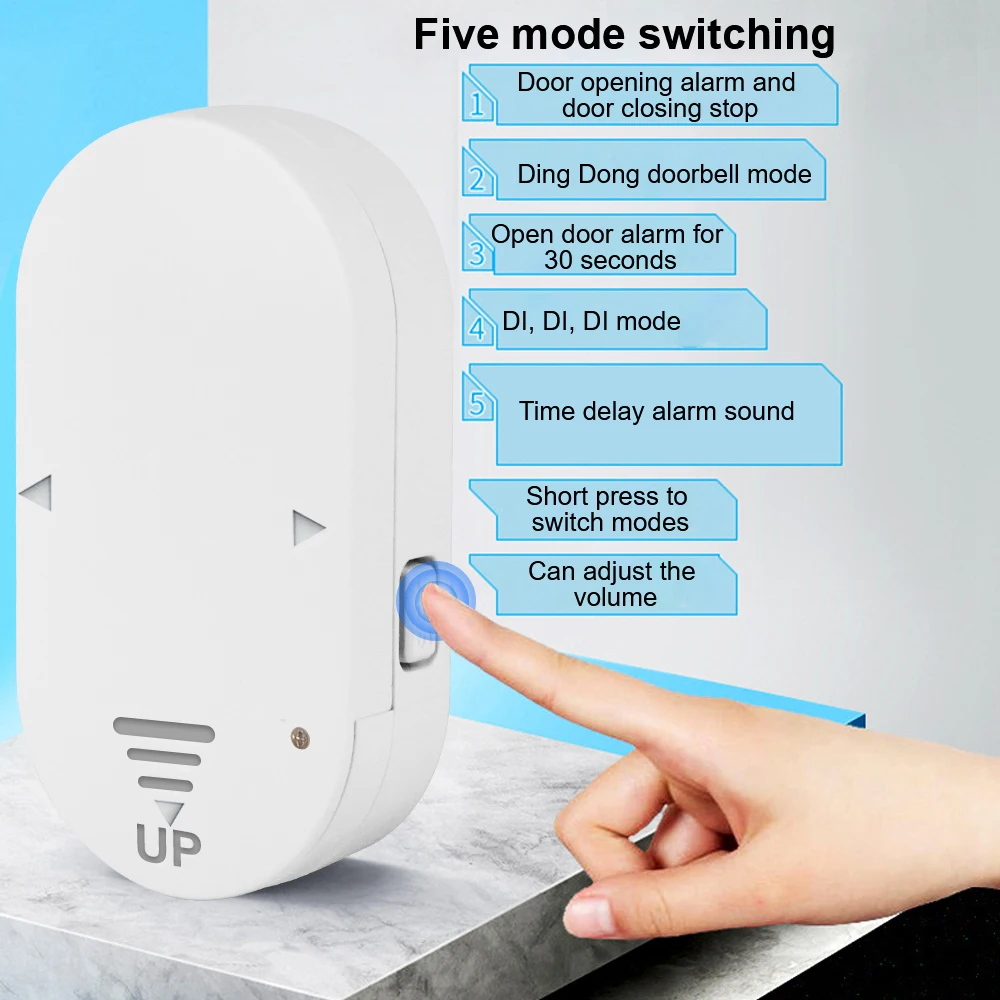 Sensore finestra alimentato Rilevatori porta aperta chiusa Smart Home Sensore porta intelligente Allarme antifurto bianco Modalità campanello universale