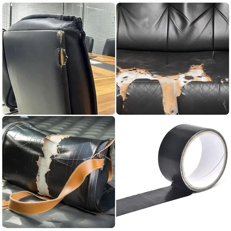 Self Adhesive Leather Repair Tape For Sofa Car Seats Handbags Jackets Furniture Shoes First Aid Patch Leather Patch DIY Black