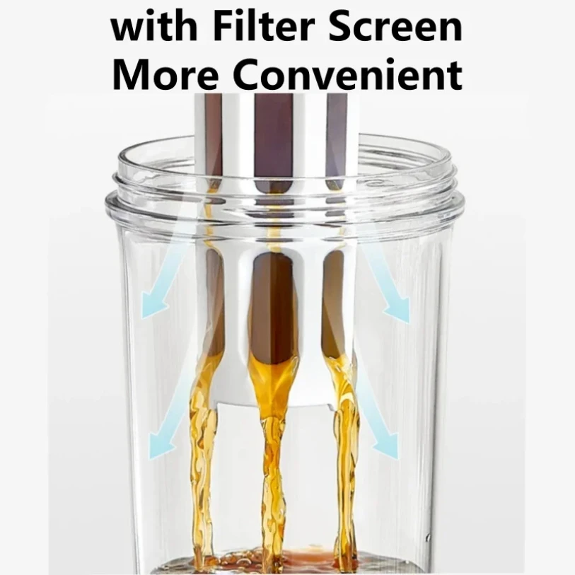 1L Manual Cold Brew Coffee Maker with Handle High-capacity Water Bottle Summer Portable Juices Tea Fruit Coffeeware Pot