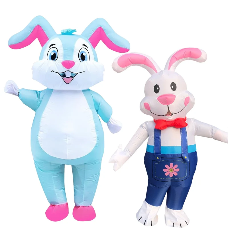 

Inflatable Bunny Costume Full Body Air Blow-up Rabbit Suit Halloween Carnival Easter Day Cosplay Role-playing Costume for Adult