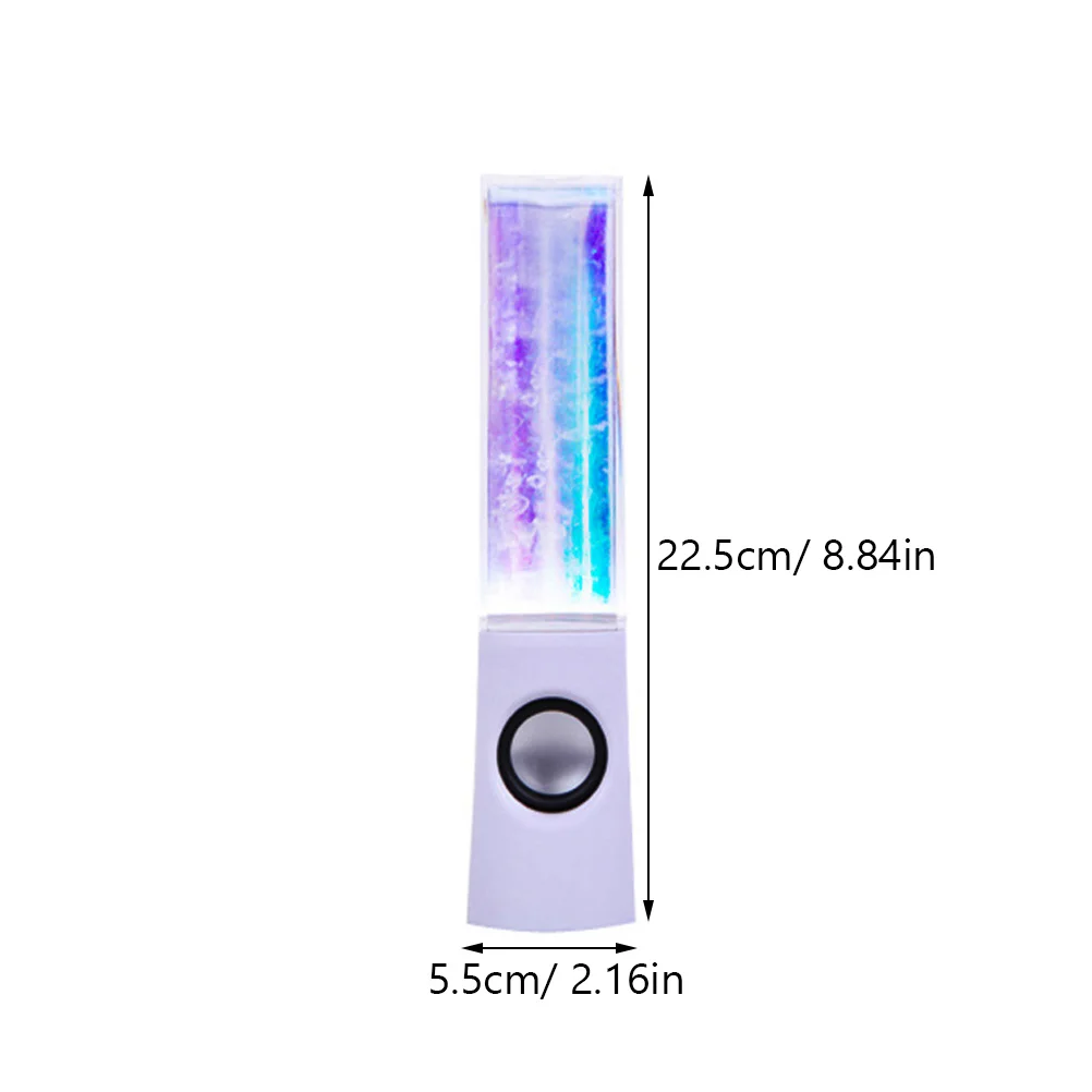 Altavoz de fuente LED colorido blanco, Mini altavoz de espectáculo de luz musical para teléfono inteligente, portátil, fiesta, relajación, oficina, sonido claro