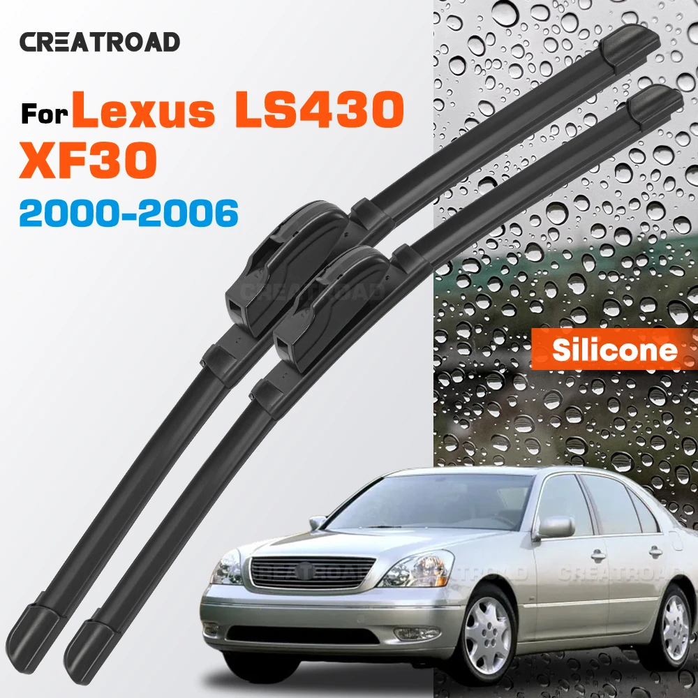 

Silicone Wiper Blades Fit For Lexus LS430 XF30 2000-2006 Coated Silent HD Wear-Resistant Car Windshield Wipers 24"+16"