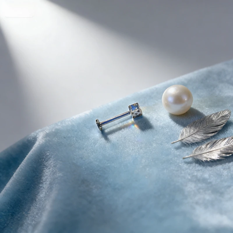 1Pc Trendy Punk Style Stainless Steel 1.2mm Dice Lip Stud High-Quality Body Piercing Gift for Cool Girls