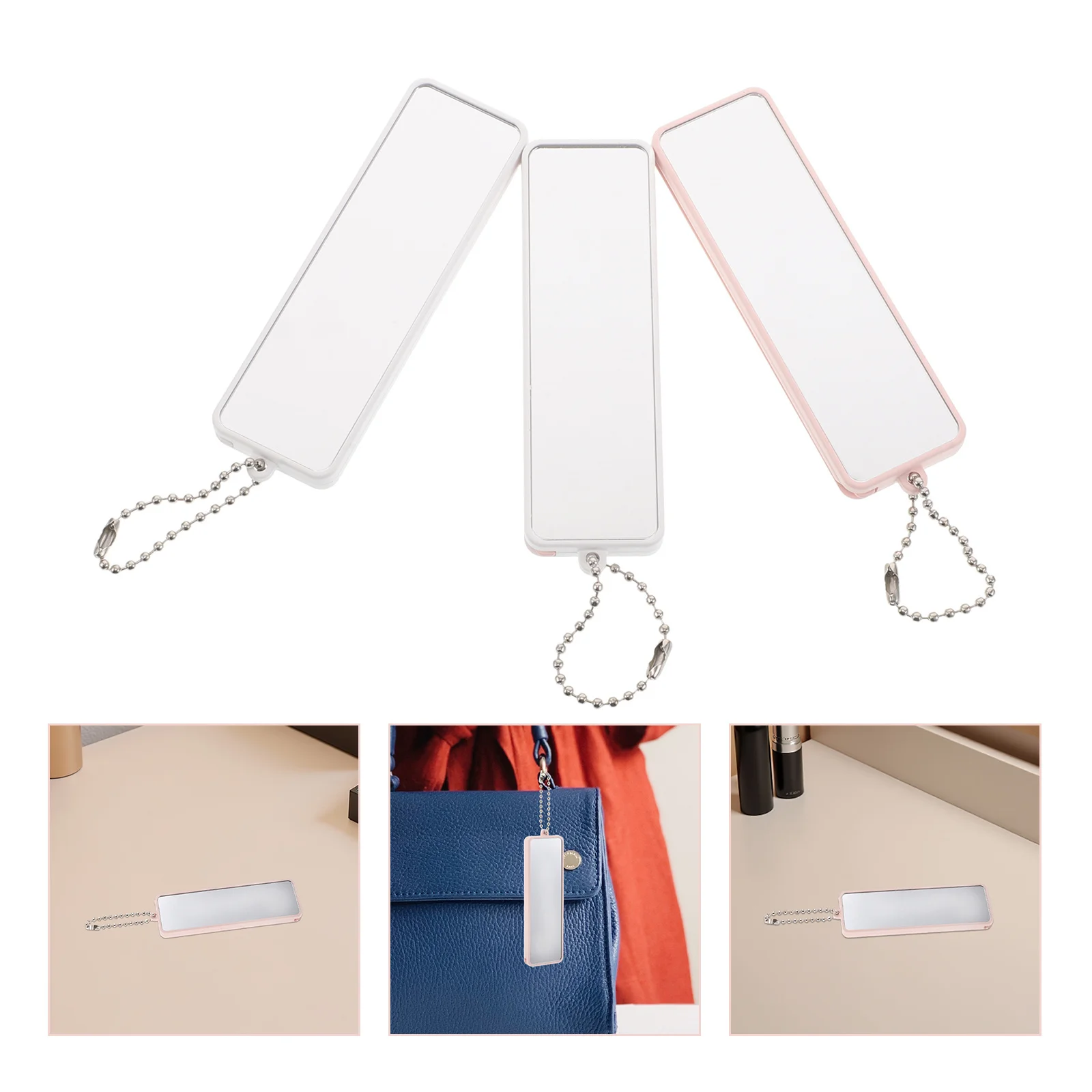 3Pcs Portable Mini Mirror and Comb Set for Women 2-in-1 Handheld Collapsible Pocket Brush Small Makeup Tool Mirror and Comb