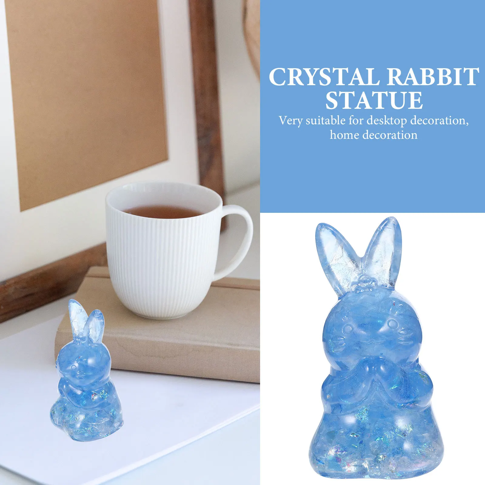 

2Pcs Handmade Natural Crystal Rabbits Lovely Appearance Home Office Decoration Gifts Natural Crystal Rabbits