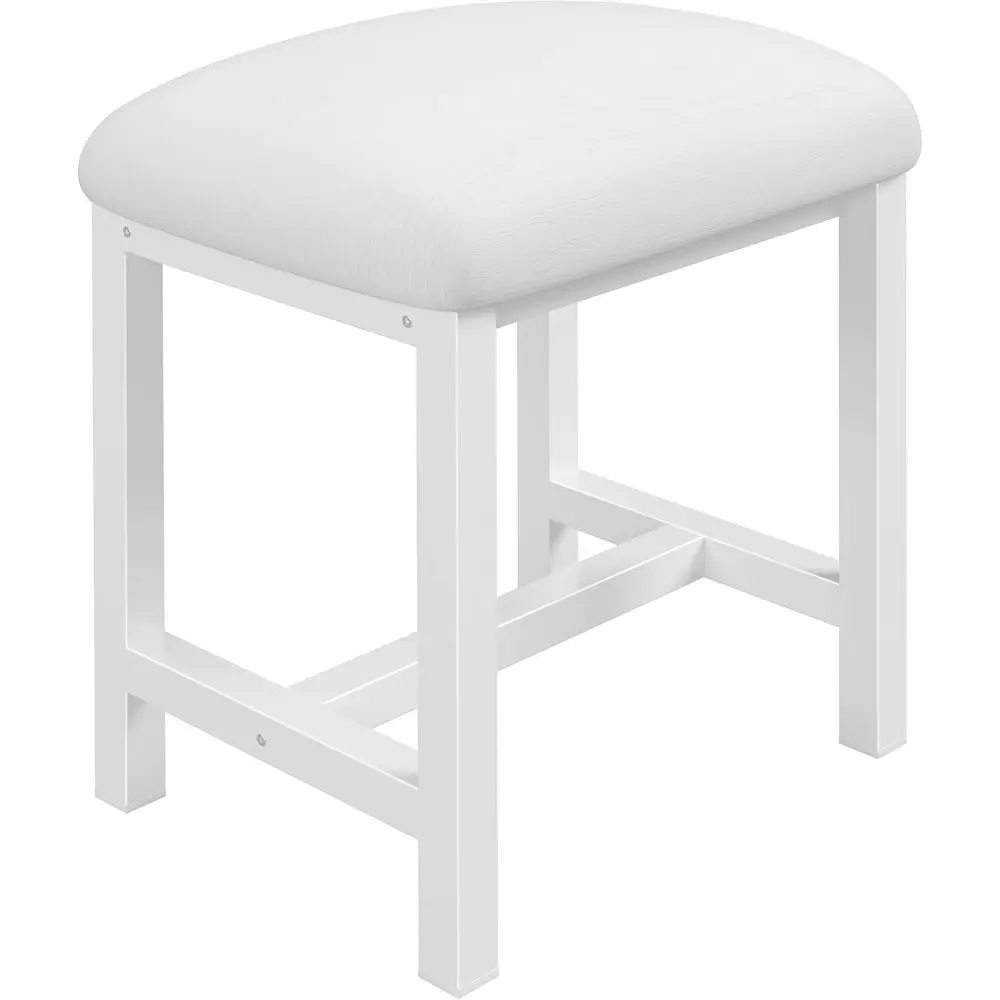 

Small Vanity Stool, Cute Vanity Stools with Cushion, White Makeup Vanity Chair or Small Spaces, Living Room, Bedroom, Bathroom,