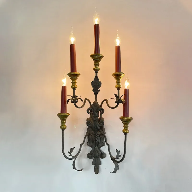 American retro wall lamp American pastoral old living room dining room bedroom aisle corridor entrance candle bedside lamp
