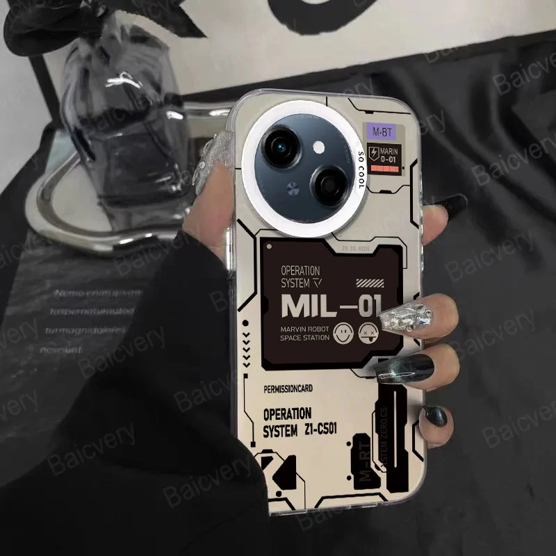 حافظة لهاتف Tecno Spark GO 1 Spark 30c 20c 10c 20 10 8c 7T 6 GO Pro Plus 4G 5G حافظة هاتف ليزر فاخرة على الطراز الكرتوني رقم 45