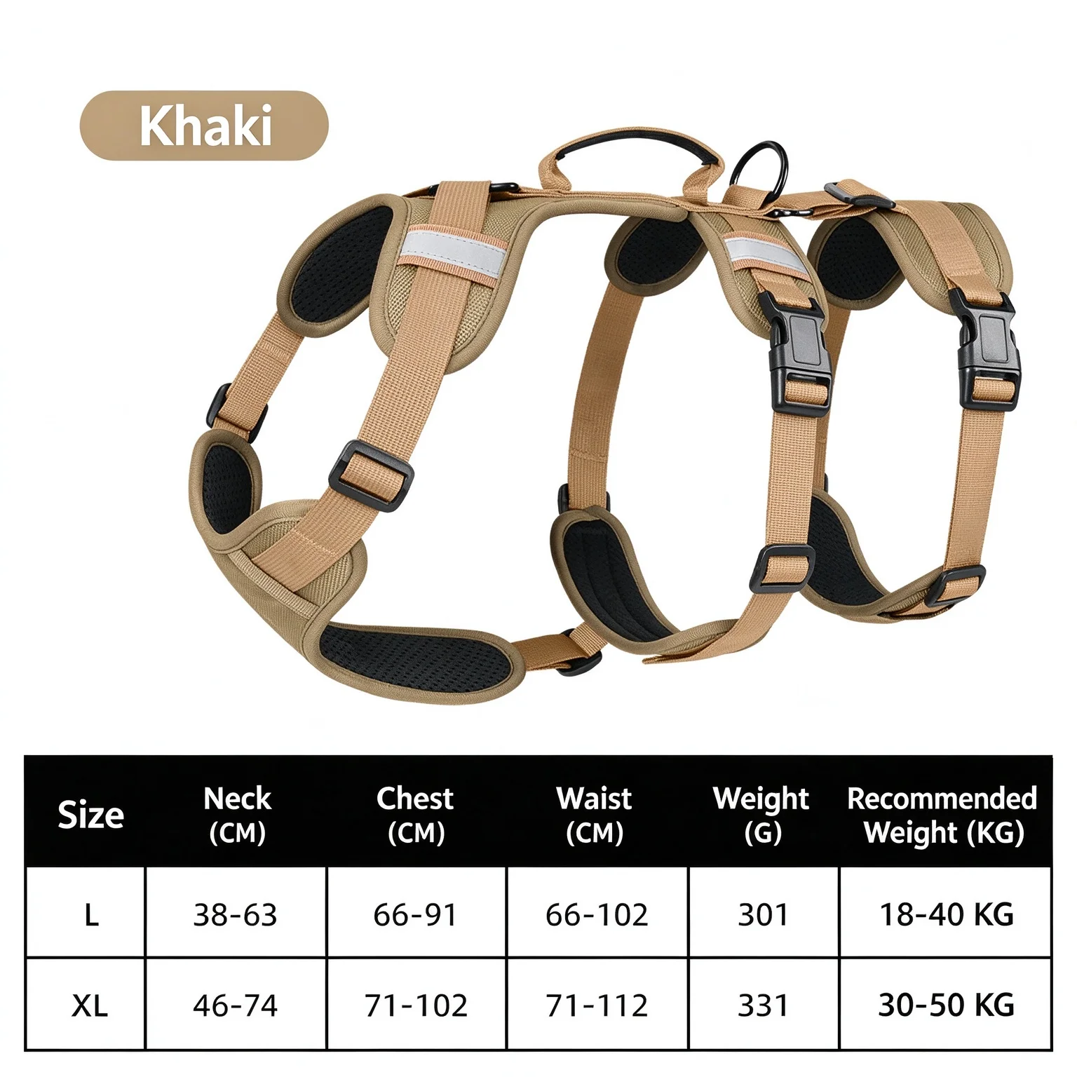 3-Stage Full Body Tactical Dog Harness for Medium Large Breeds,Easy On Off Emotional Support Working Dog Ves Service Dog Vest - view 5