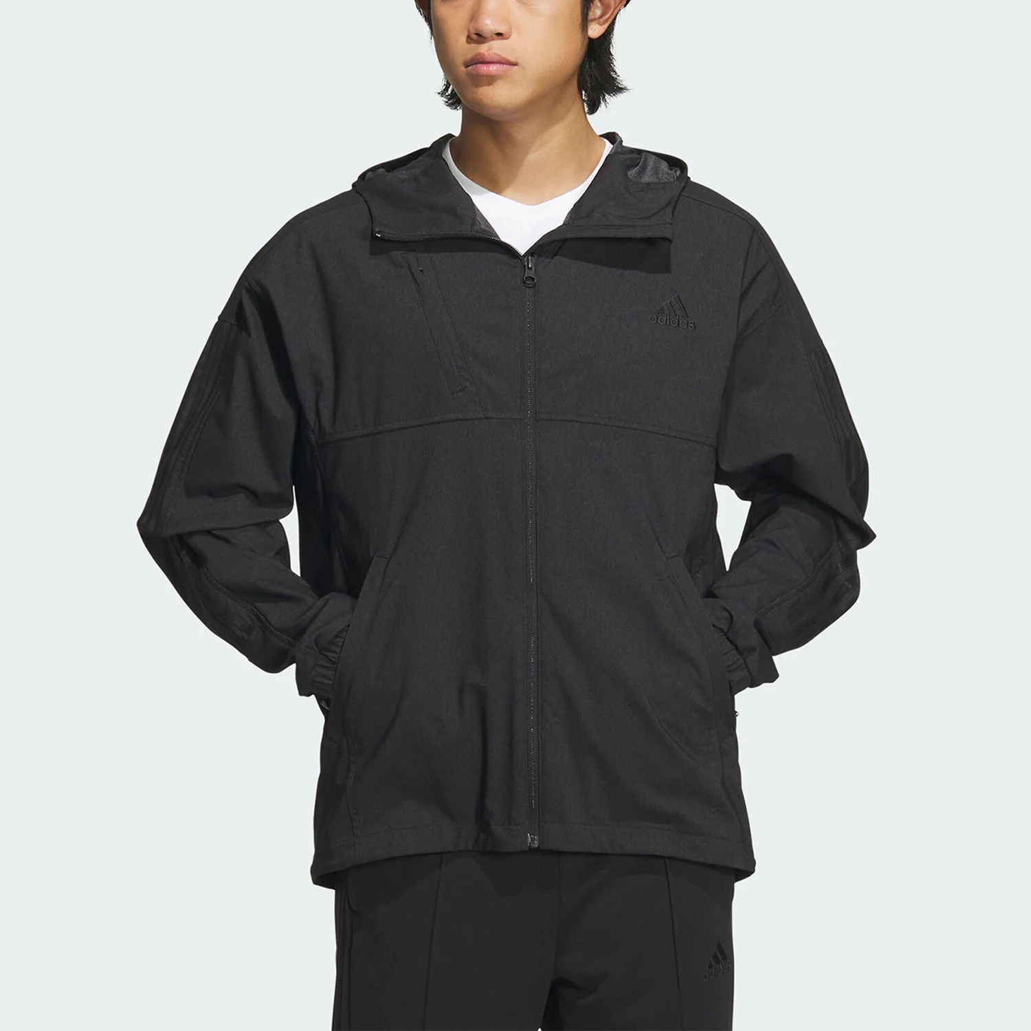 

Adidas genuine dry denim men's sports and leisure hooded jacket IS5137