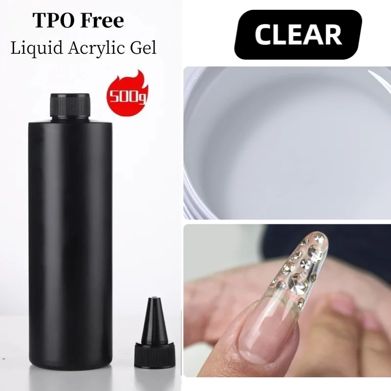 MSHARE 500g Liquid Acrylic Gel Acrygel TPO Hema Free Builder Nail Gel For Nails Extension Constuction Self Level Soak Off UV LED image 3