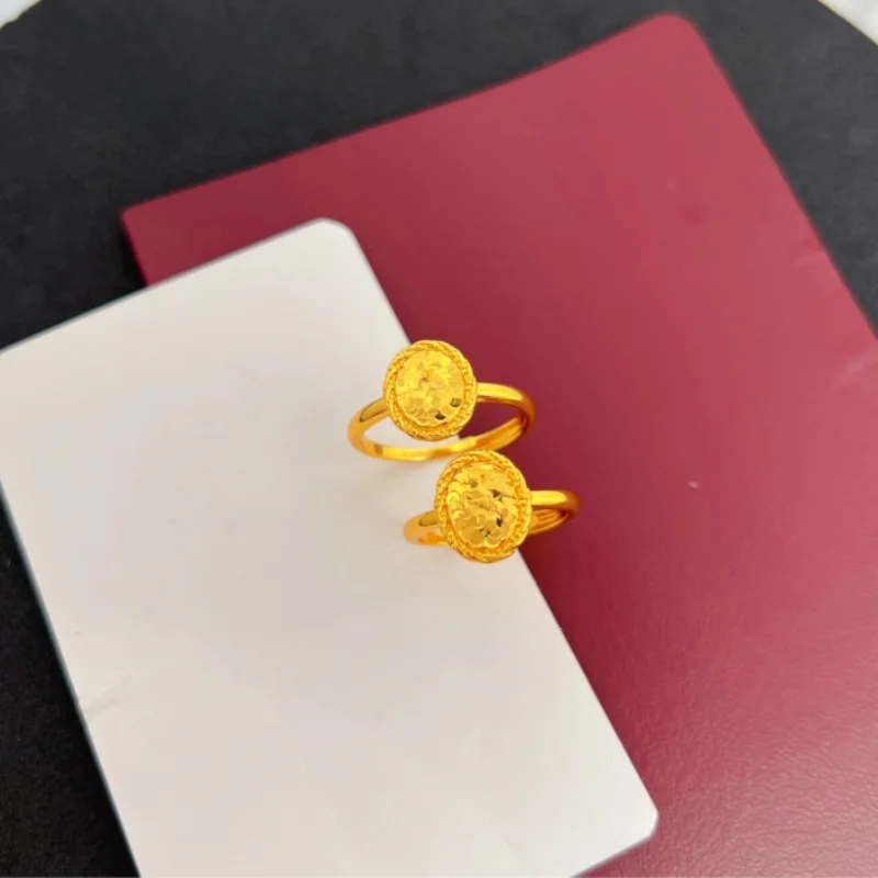 

Flay Gold Plated Alloy Open Ring Sand Gold Dazzling Long Lasting Color Ladies Faion Jewelry Vintage Sle Daily Wear