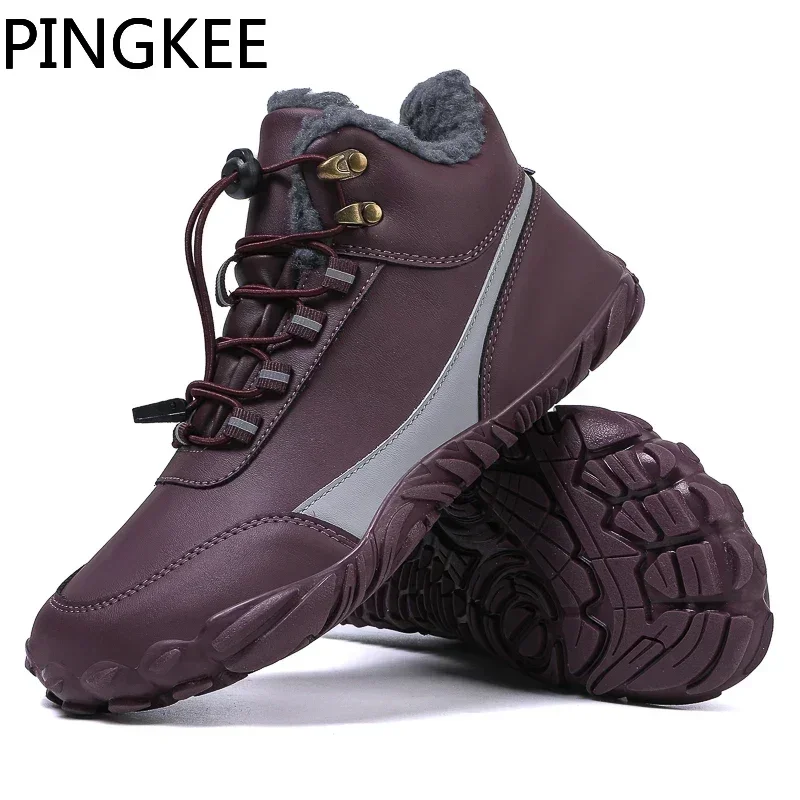 VENOCON PINGKEE Barefoot Shoes Men Women Wide ToeBox Winter Athletic Thermal Minimalist Sneakers Snow Boots Shoes Feet Footwear