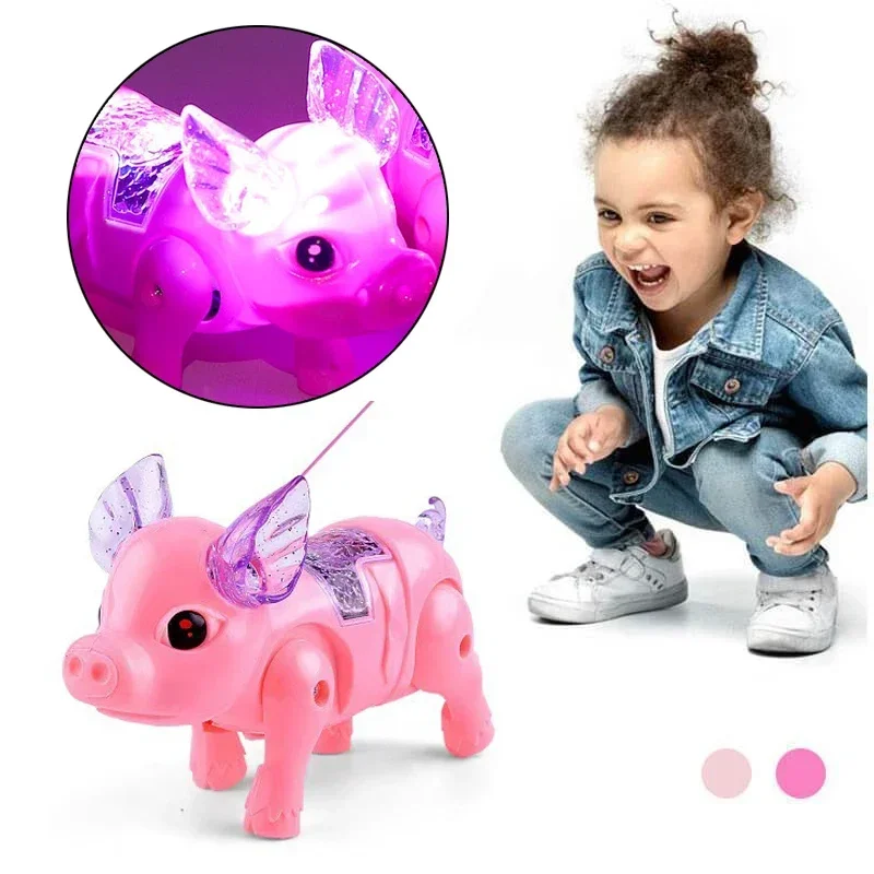 Cute Electric Walking Pig Toy with Light Musical Kids  Pink Color Funny Electronics Toy Children Birthday Gift Toys