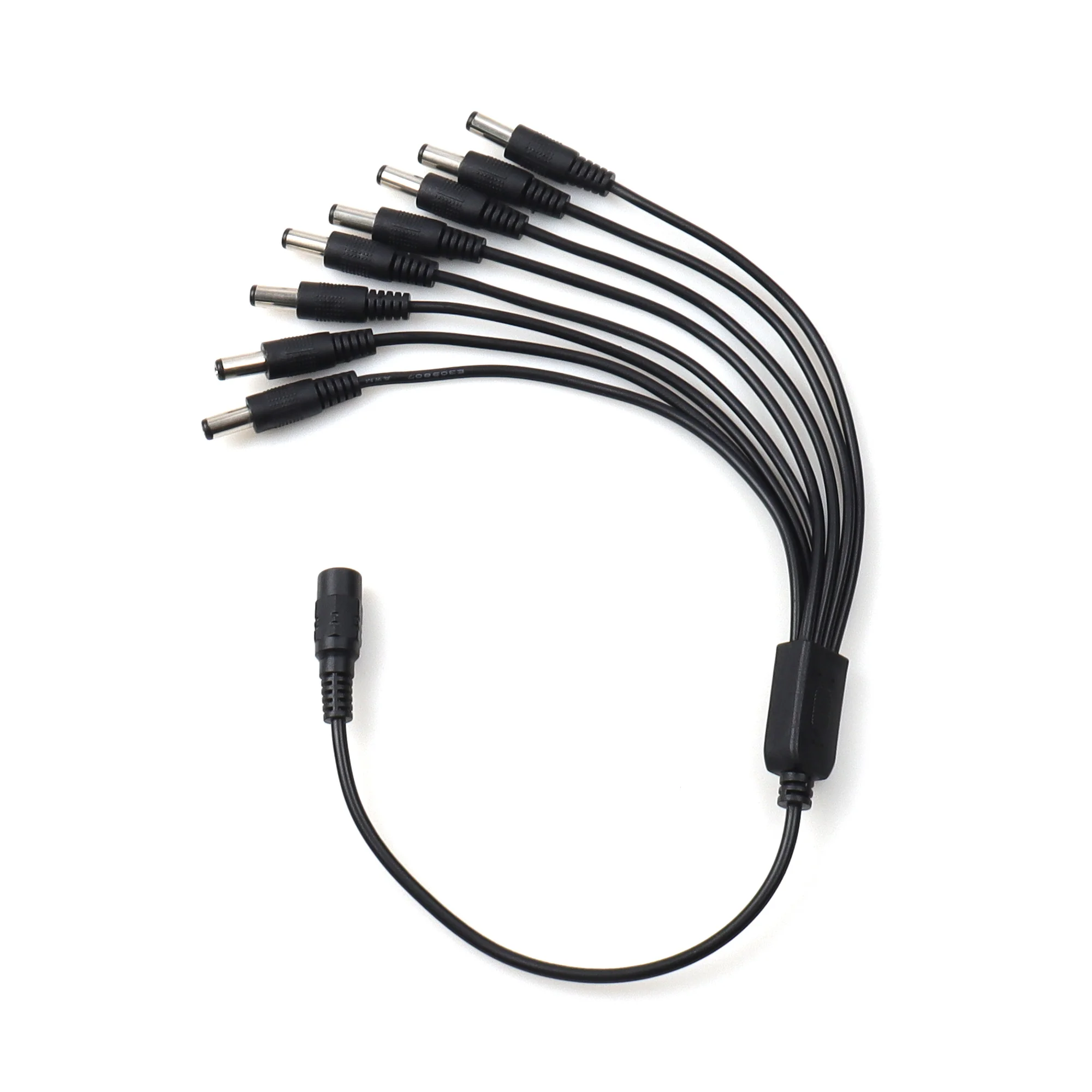 LANO Schwarzes DC 5521 Stromverteilerkabel 1 Buchse auf 2/3/4/5/6/8 Stecker 5521mm Anschluss für LED-Leuchten und DC-Geräte