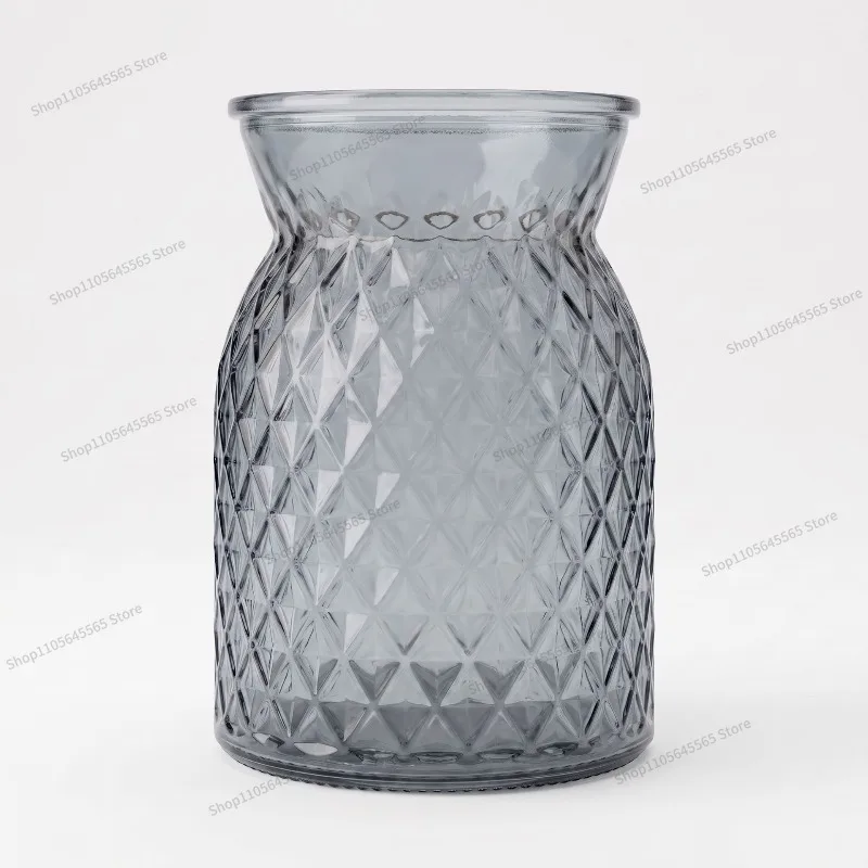 For creative rhombus pattern glass vase living room home flower arrangement high-end decoration