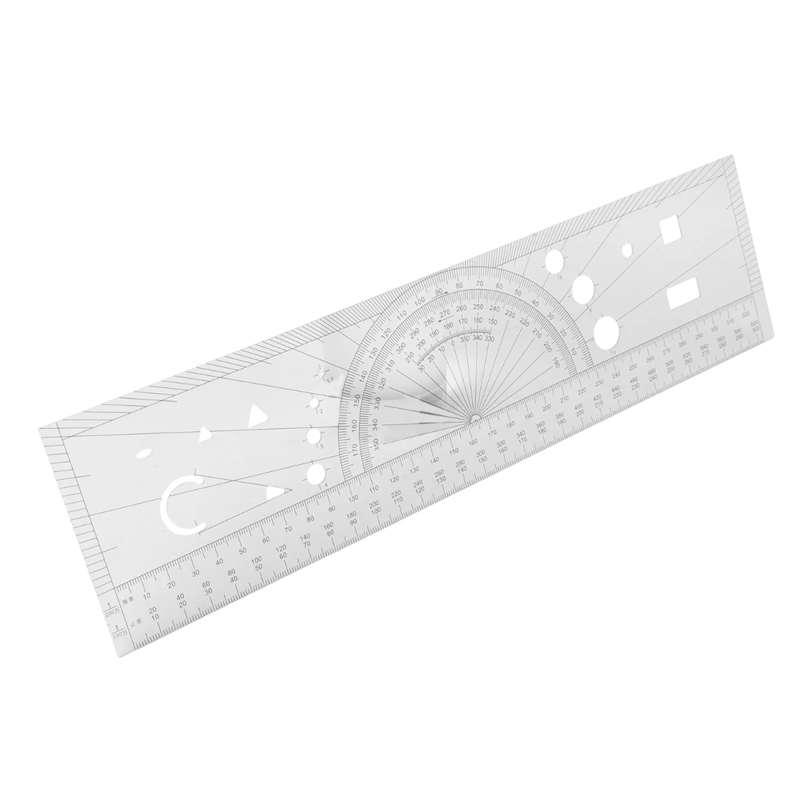 Transparent Plastic Aviation Ruler For Plotter For Pilots Route Planning Flight Training Measurement Tool 12.48 Inch