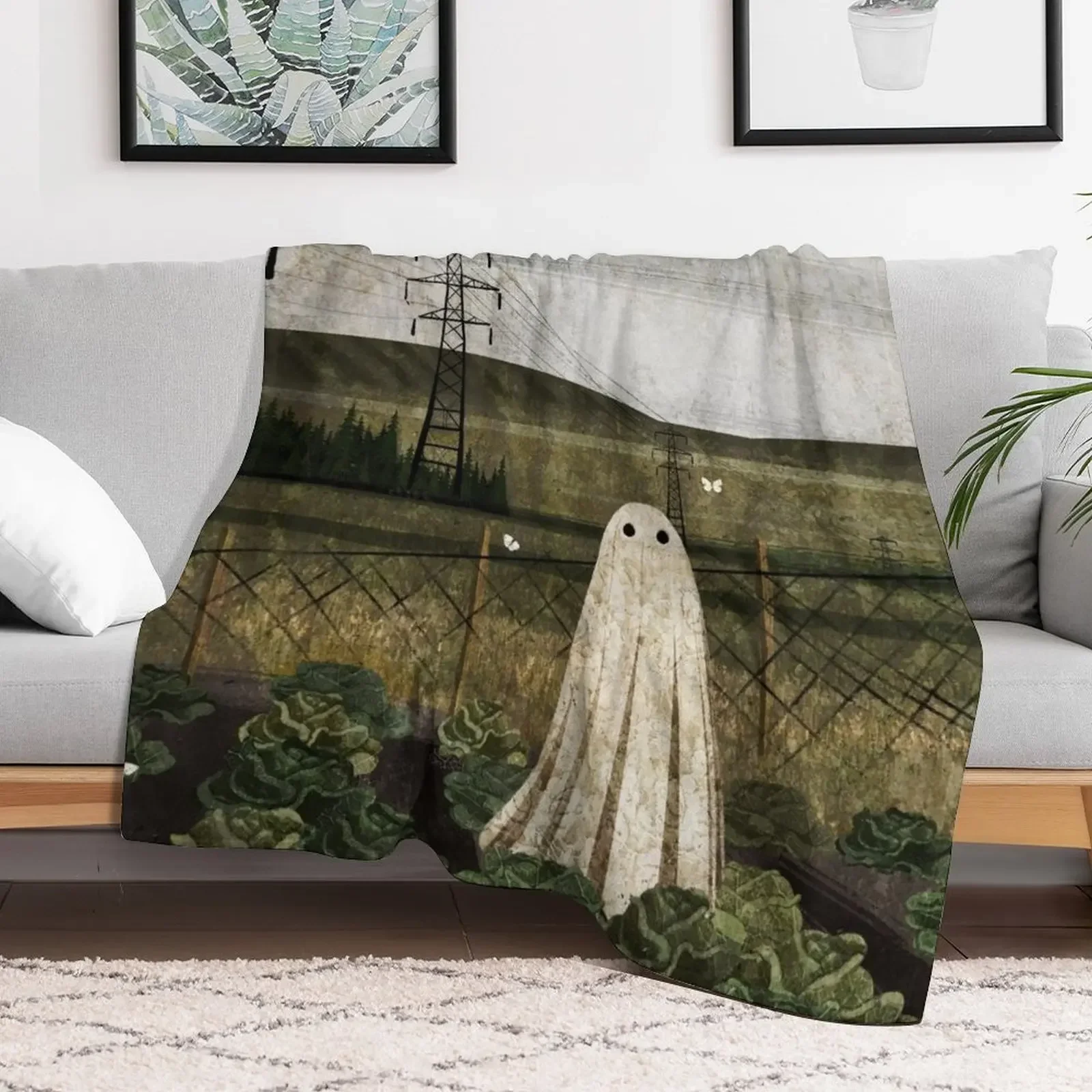 There's A Ghost in the Cabbage Patch Again... Throw Blanket Shaggy Polar Sofas Blankets For Sofas Blankets