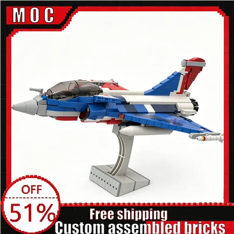 

866 Parts Rafale Solo Display Military Fighter Jet Model Building Blocks Assembly Toys Educational DIY Collection Display Gifts