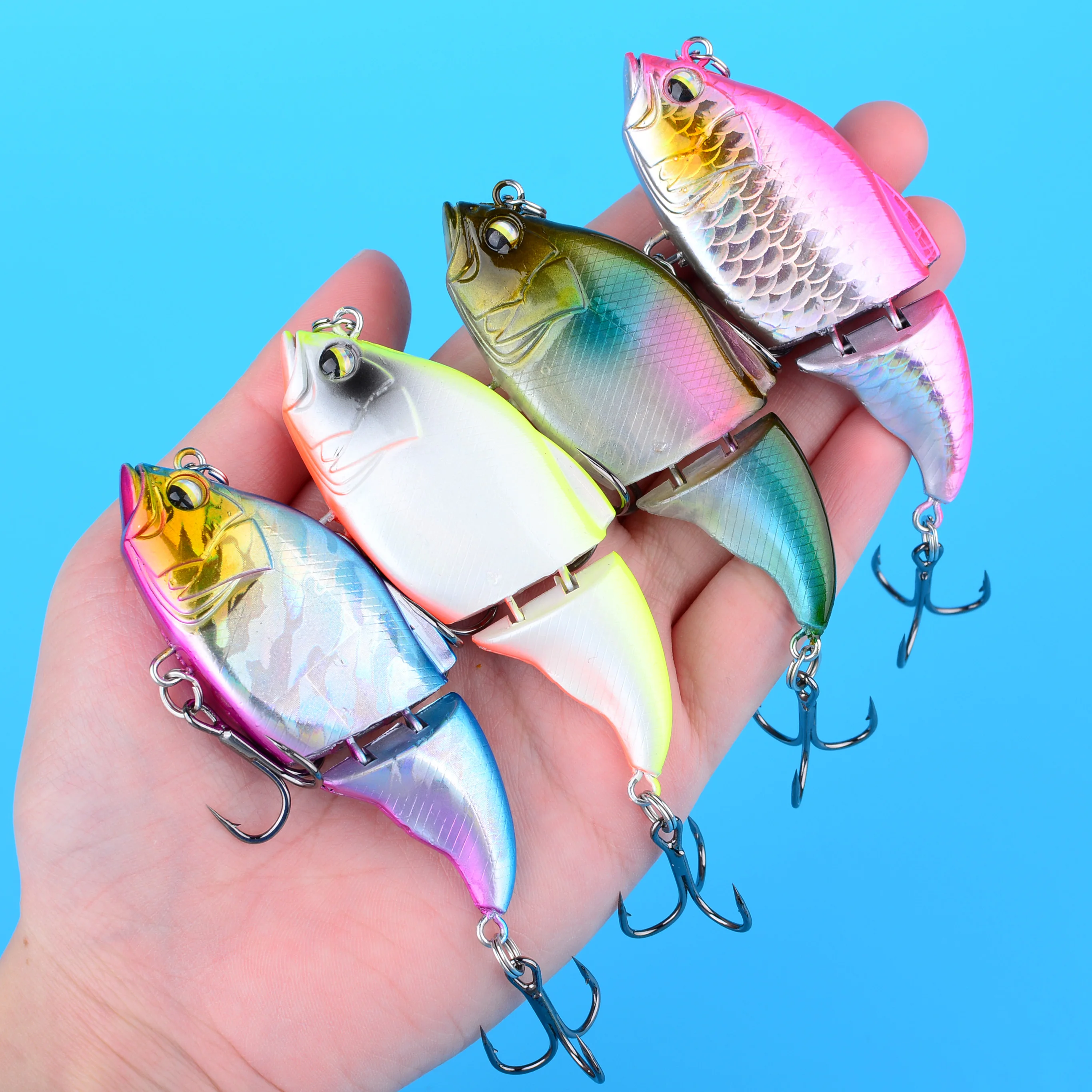 7.5cm 10g Lifelike 2 Segment Minnow Fishing Lures Floating Crankbait Artificial Baits Wobbler for Bass Pike Swimbait Equipment