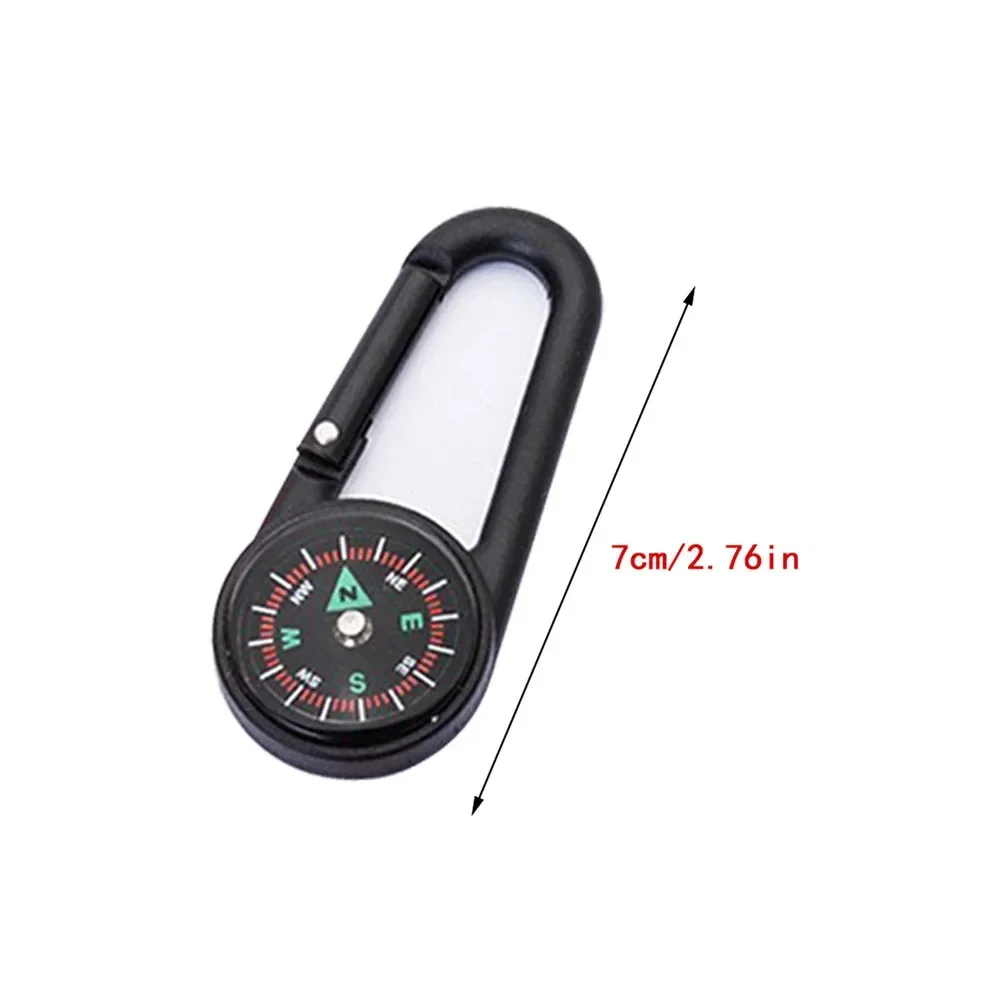Outdoor Kompass Karabiner Mini Camping Schlüsselanhänger Bergsteigen Wandern Rucksack Schnalle mit Kompass Überleben Kinder Geschenke – Detail 1