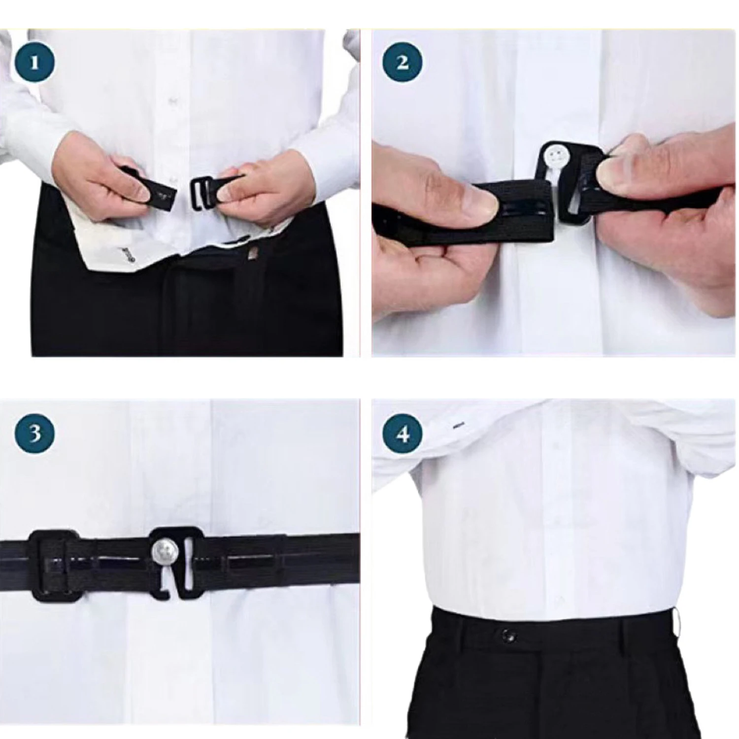 メンズニット生地シャツステイ調節可能な弾性滑り止めポリエステルベルトフォーマルシャツ用結婚式の付添人ギフトに最適