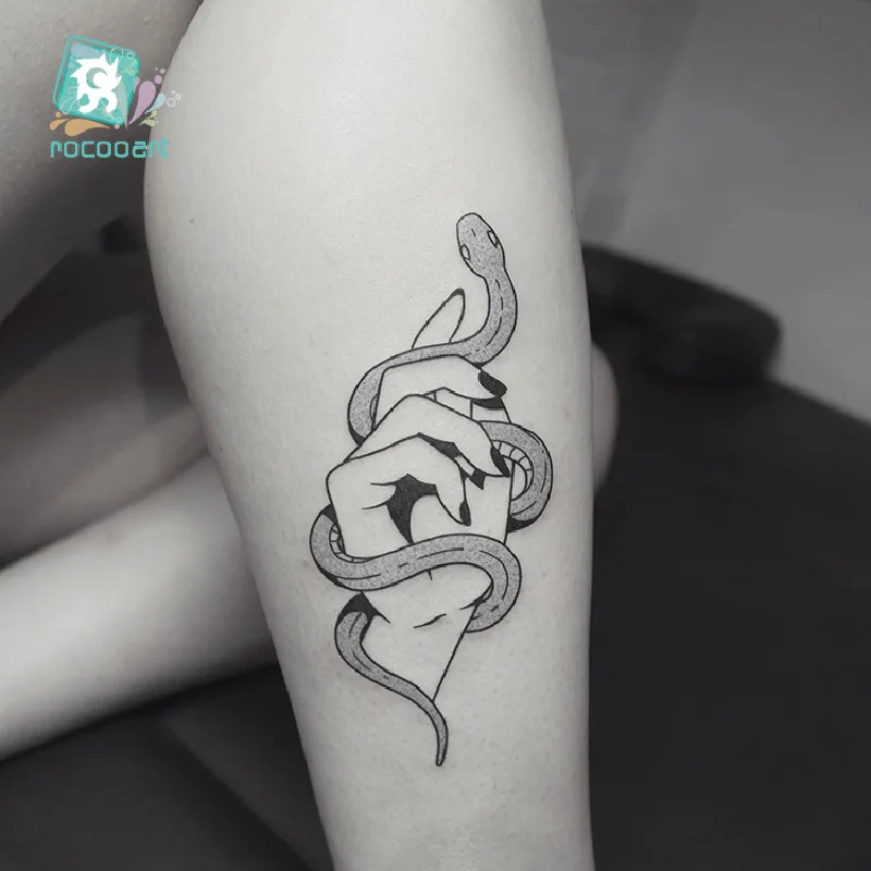 Tatuagens Temporárias Impermeáveis Preto Novo Pequeno Tatuagem Fresca Personalizado Flor Tatuagem Adesivos Atacado 60*105mm