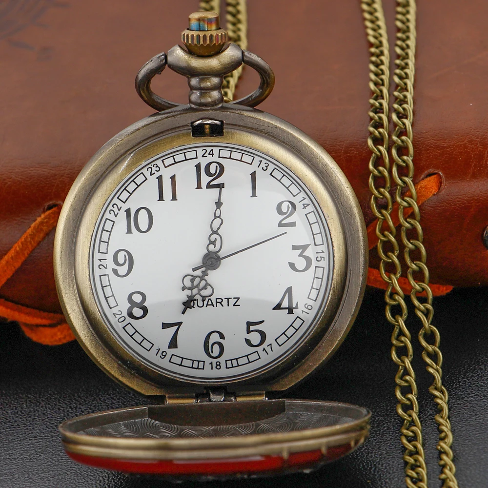 الرجعية الجليدية المراعي الرنة الأحمر الغزلان ساعة جيب كوارتز قلادة قلادة رجل إمرأة طفل ساعة اكسسوارات هدية الكريسماس