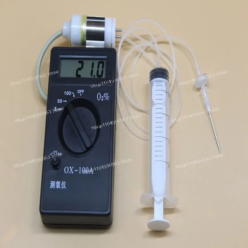 OX-100A Injection Oxygen Meter - Oxygen Content Analyzer with Alarm for Food Packaging Bags
