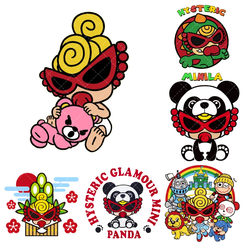 

Japanese Hy Mini Heat Transfer Stickers Iron On Clothes Bags DTF Vinyl Thermal Appliques Washable DIY Patches