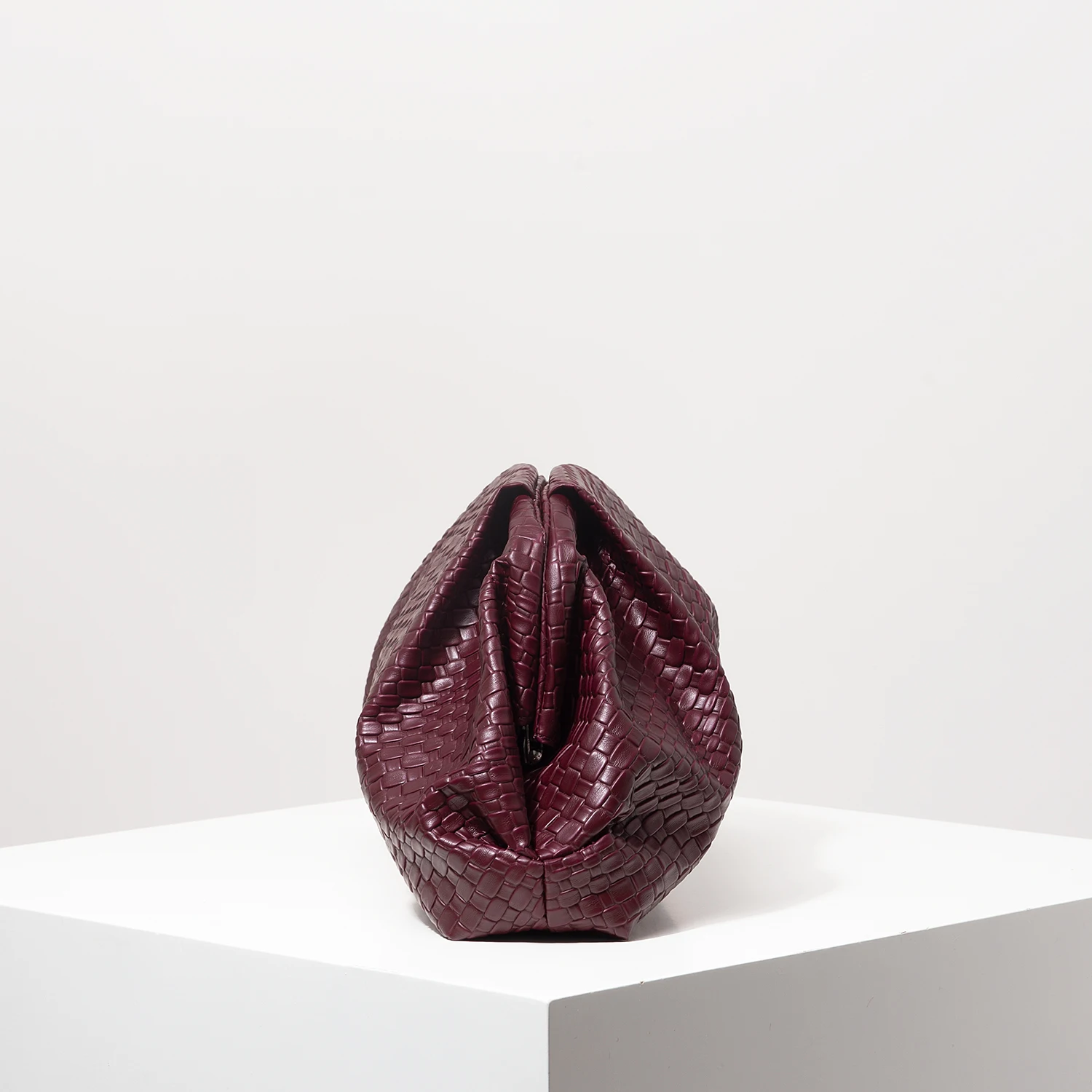 Vintage-Clutch aus Kunstleder mit gewebtem Muster, burgunderfarbene Tasche, Ballkleider für Damen, Damen-Geldbörse mit großem Fassungsvermögen