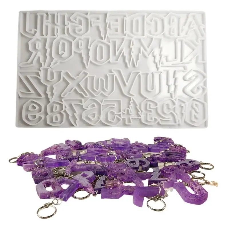 Customizable Sturdy Silicone Alphabets Mold Set Portable for Halloween Keychains Sturdy and Easy to Use Resin Tools