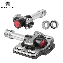 MEROCA Ultralight Titanium Alloy Road Bike Pedal 3 Bearing Self-locking Pedal Speed Play Track Sprint Special Bicycle Pedals