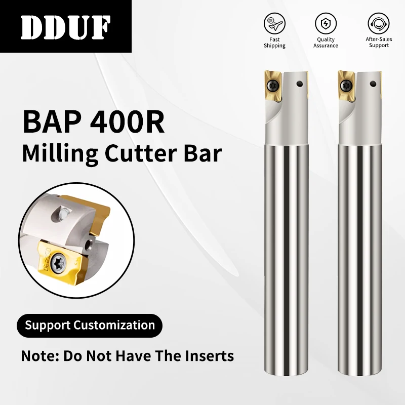 DDUF BAP400R Extended Right Angle Milling Arbor, Anti-Vibration CNC Toolholder, Precision Shoulder Cutter for APMT1604 Inserts
